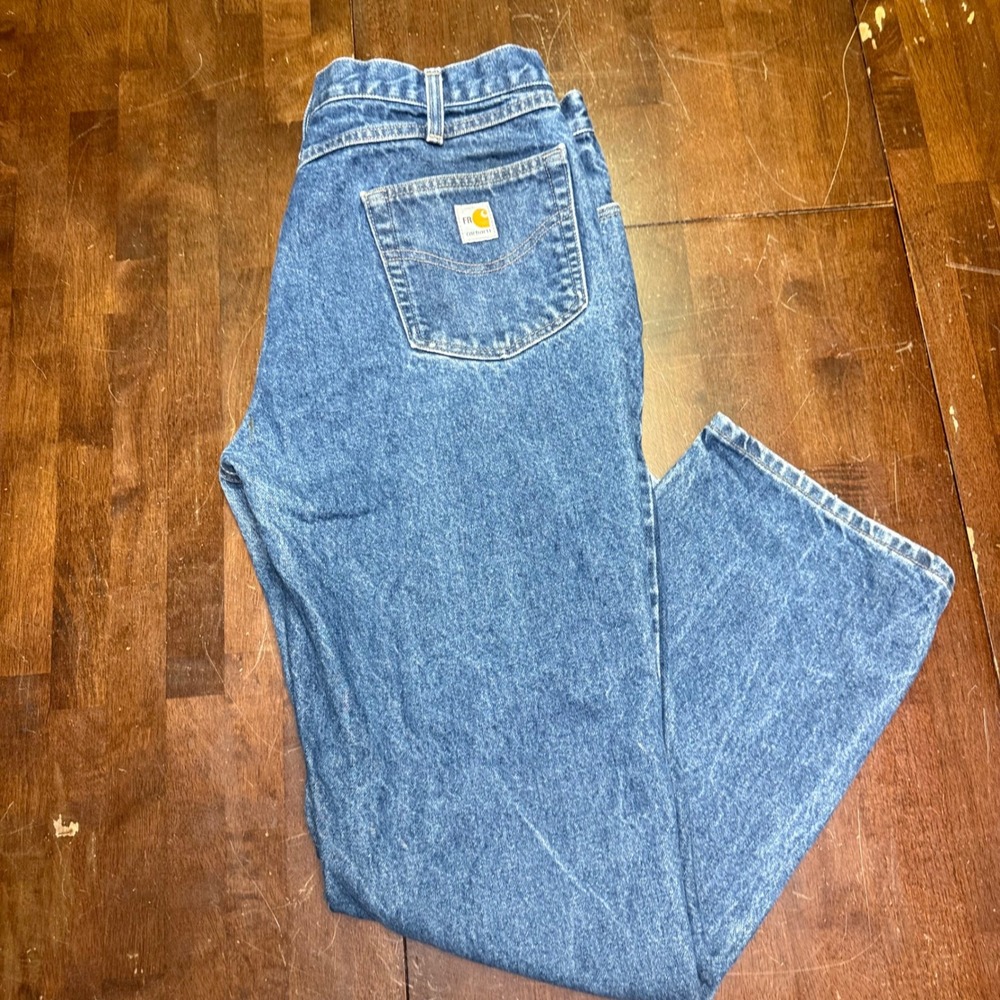 Carhartt FR Jeans Mens 38x32 Blue Flame Resistant Relaxed Fit Denim FRB004 MDS